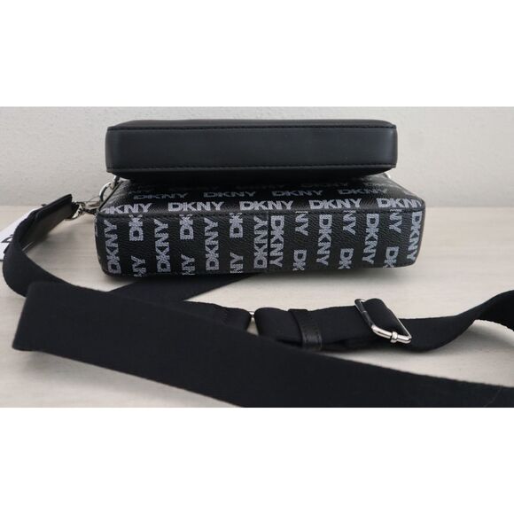 DKNY R43E5H15 Women's O/S Black PU Leather Logo Print Haven Crossbody Bag - Picture 4 of 16